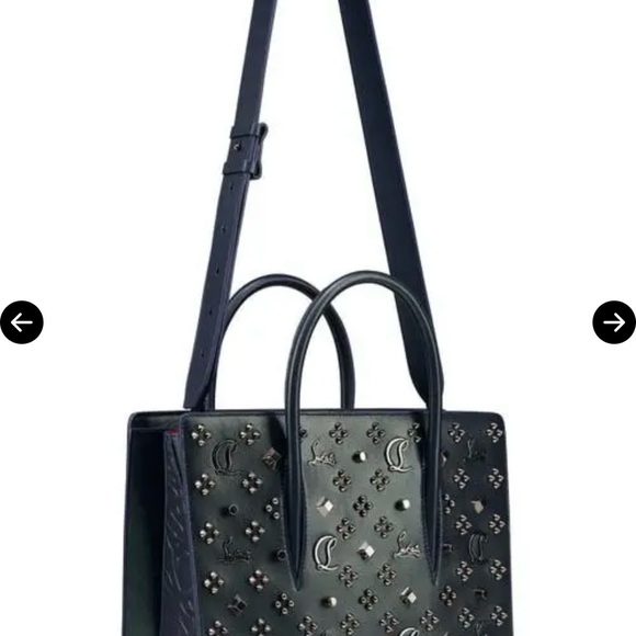 CHRISTIAN LOUBOUTIN  Paloma Loubinthesky Top Handle Bag - Zaffiro/Gun Metal NEW - Picture 2 of 7